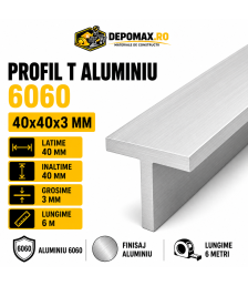 Profil T aluminiu 40 x 40 x 3 mm, 6 metri